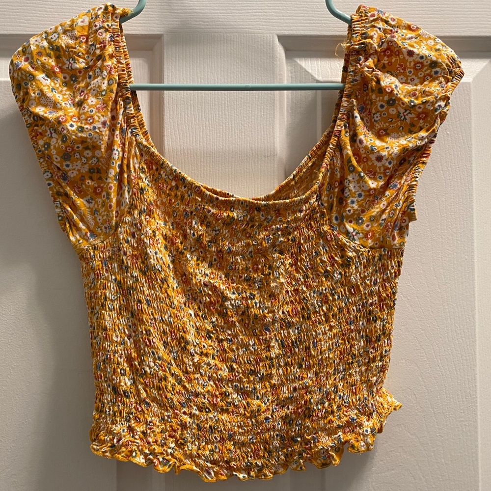 Yellow crop top